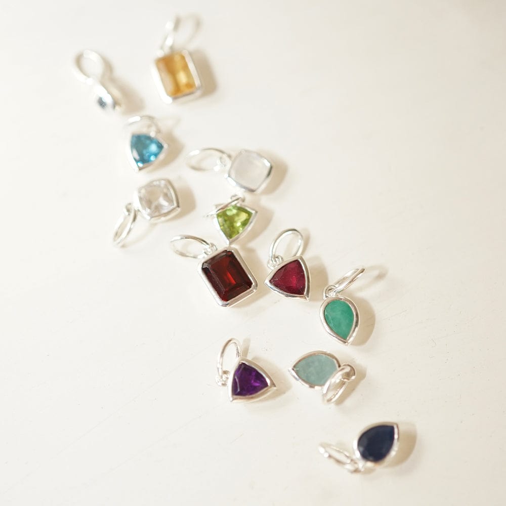 December Blue Topaz Birthstone Necklace - Sterling Silver