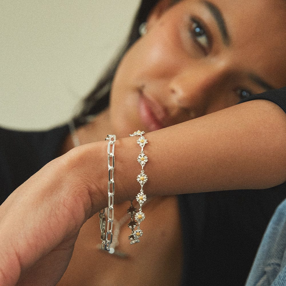 Sixteen Bellis Daisy Bracelet - Silver