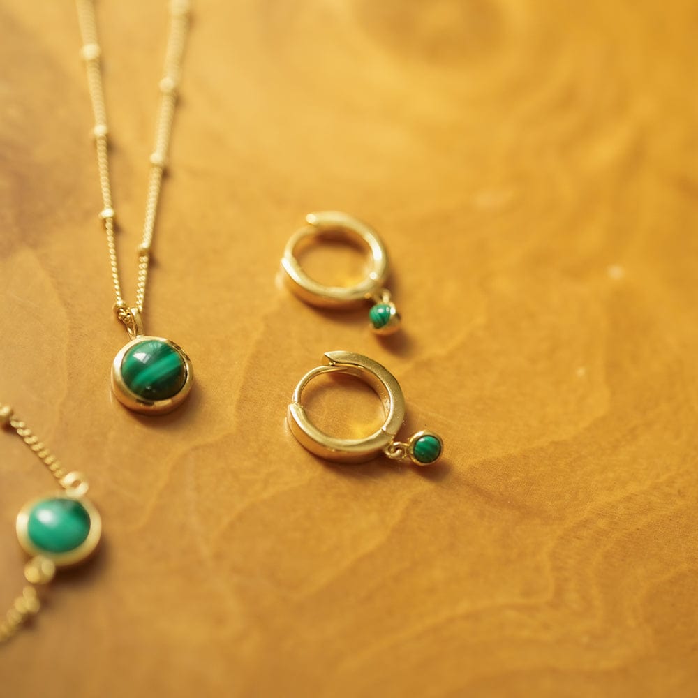 Malachite Healing Huggies - Gold
