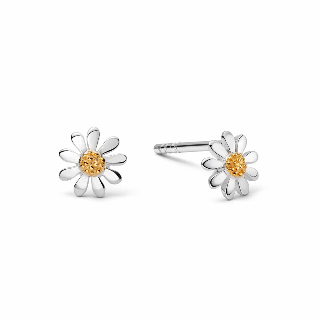 Vintage Daisy 5mm Earrings - Silver