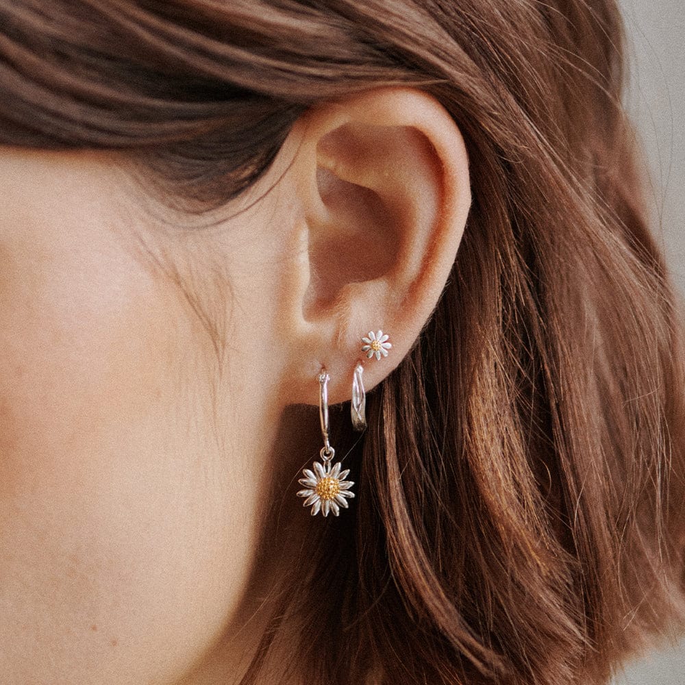 Vintage Daisy 5mm Earrings - Silver
