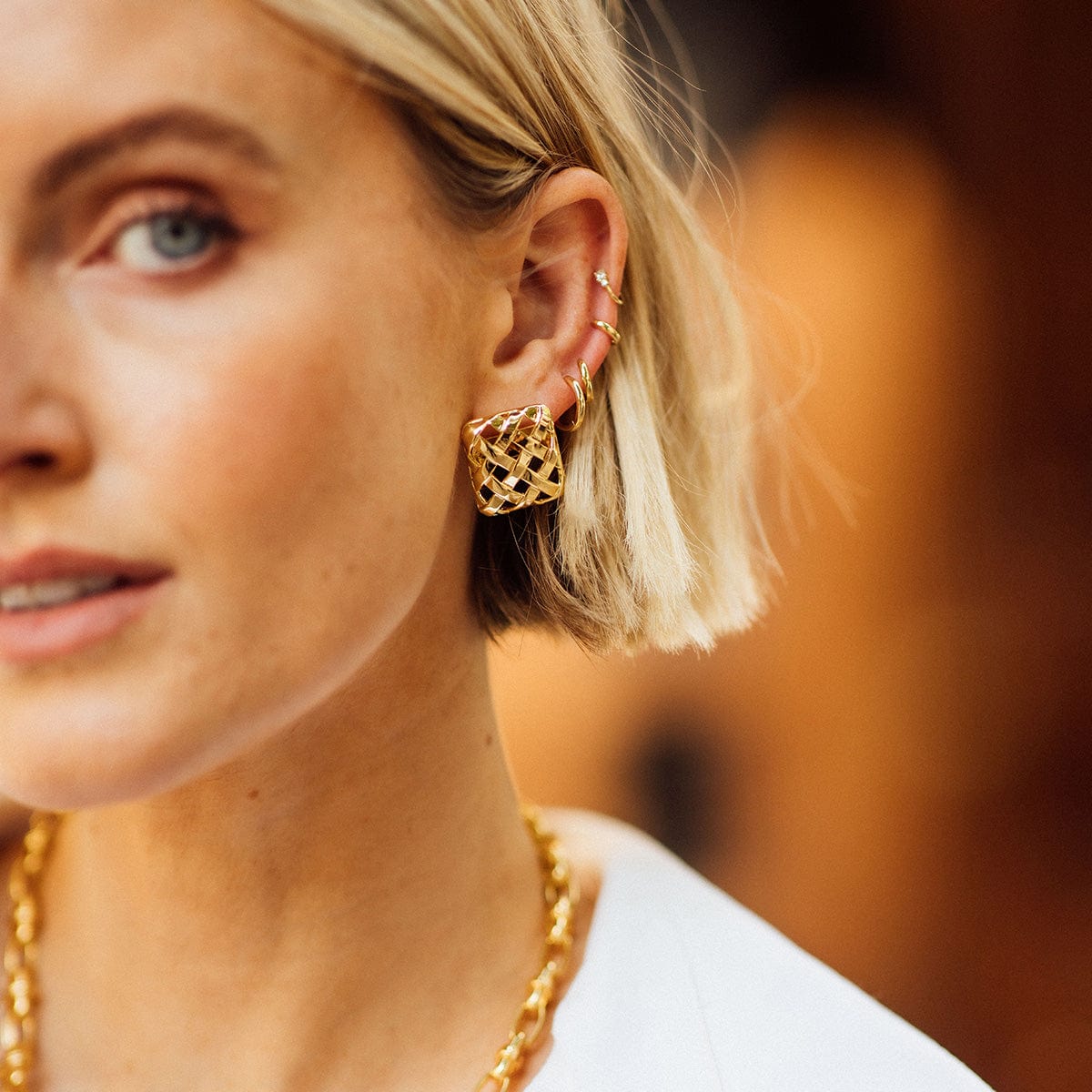 Polly Maxi Huggie Earrings - Gold