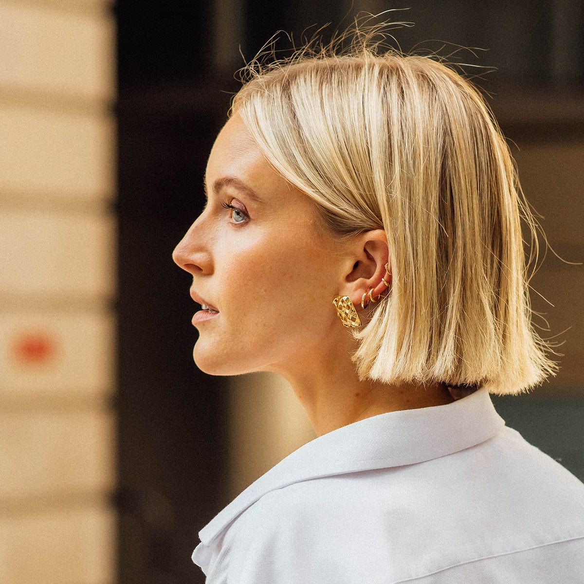 Polly Maxi Huggie Earrings - Gold