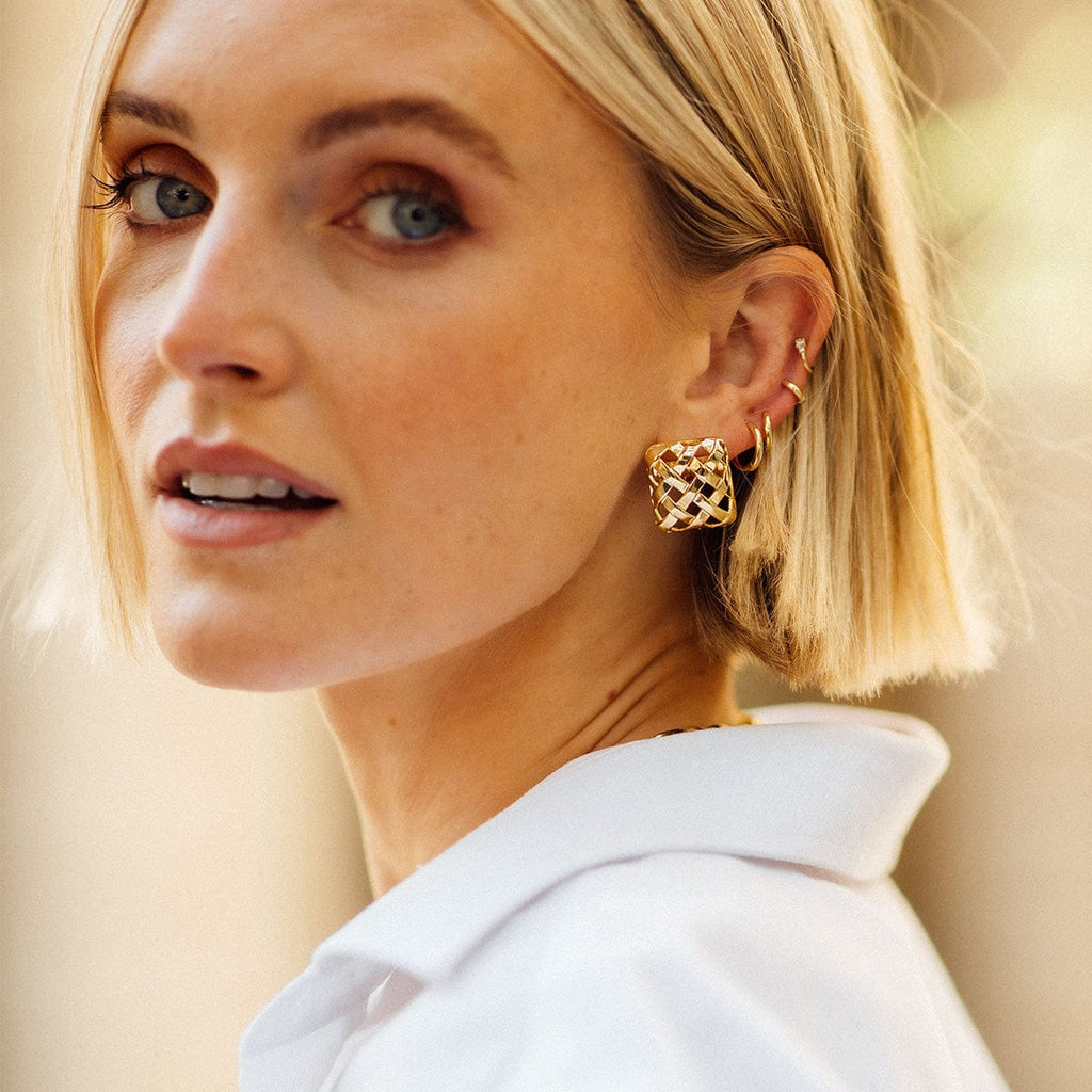 Polly Midi Huggie Earrings - Gold