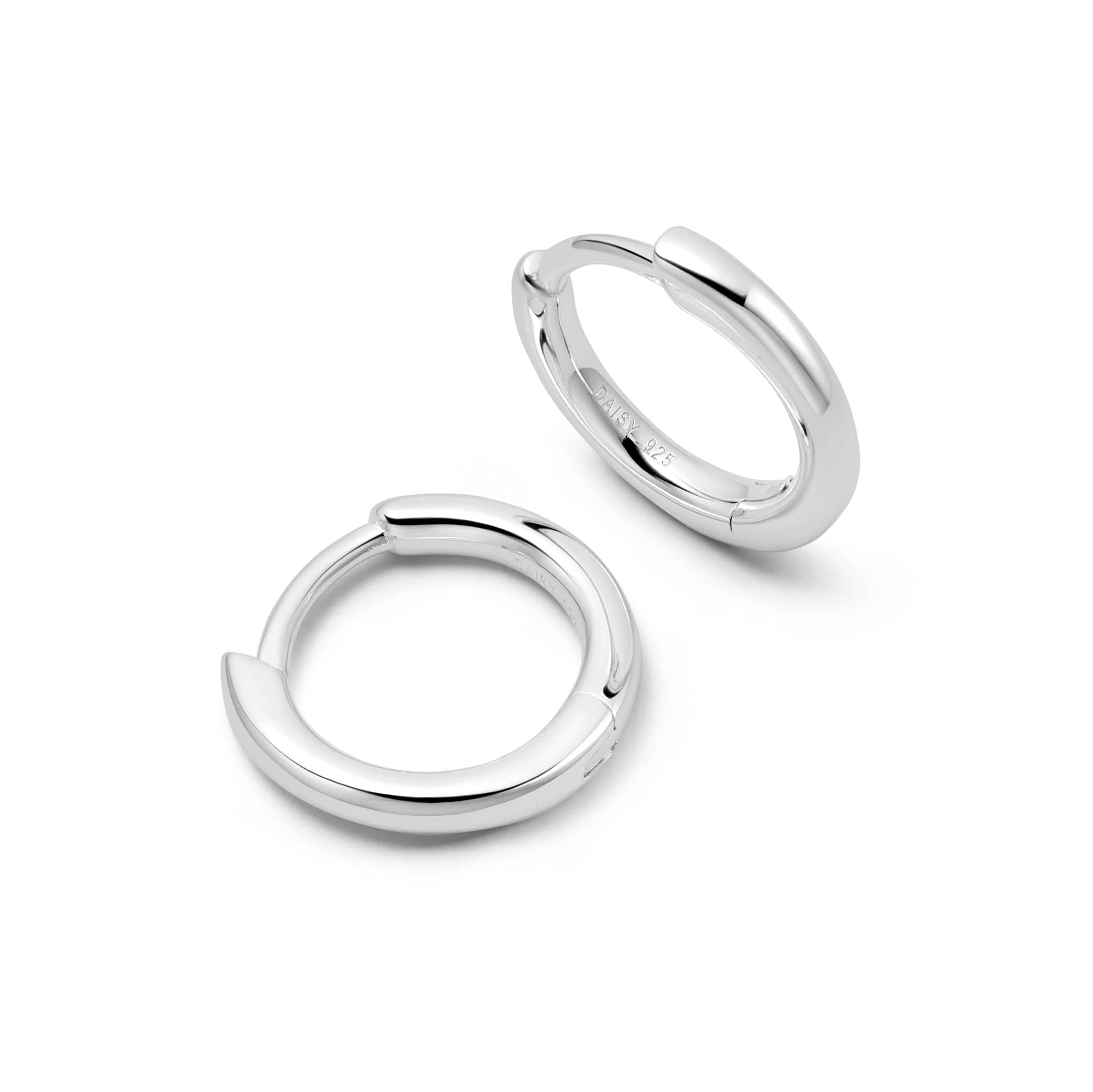 Polly Maxi Huggie Earrings - Silver