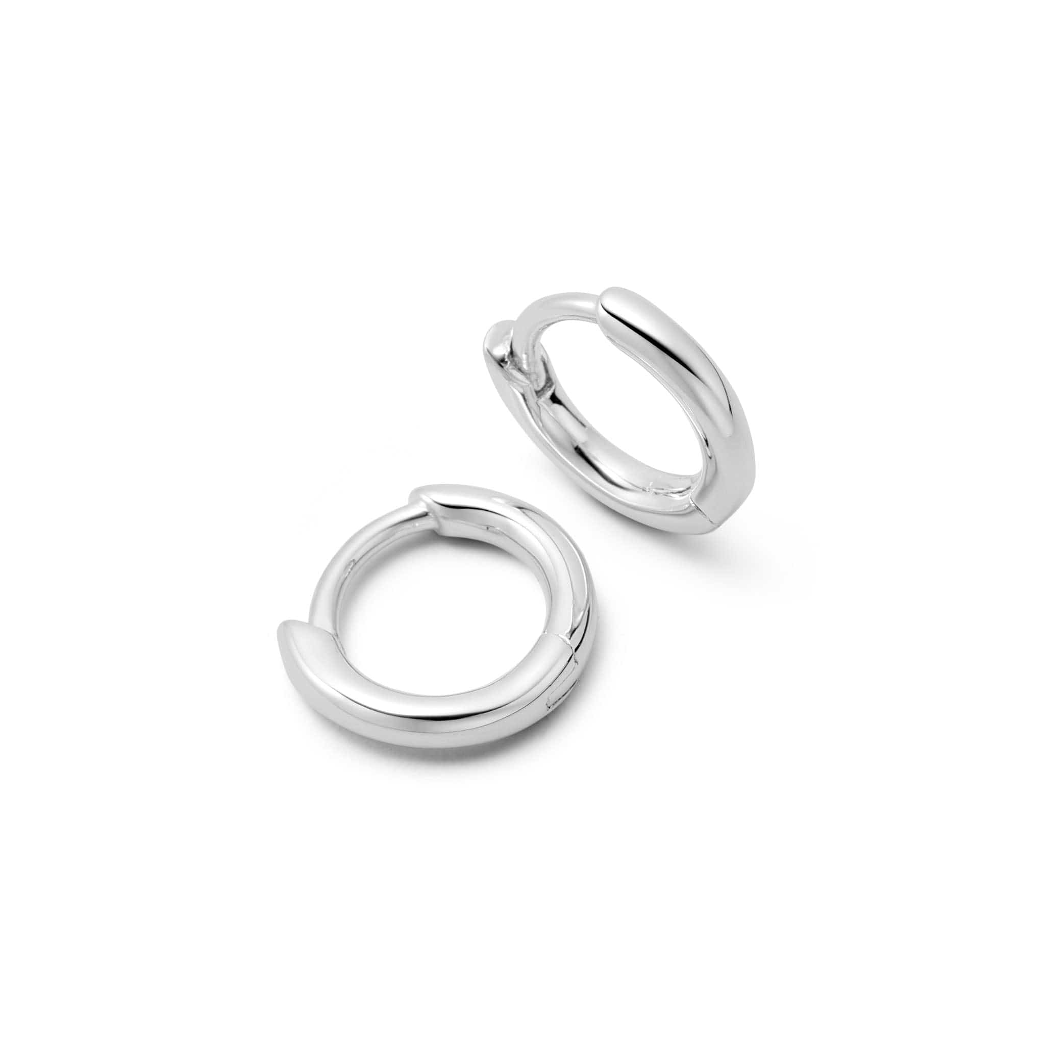 Polly Midi Huggie Earrings - Silver