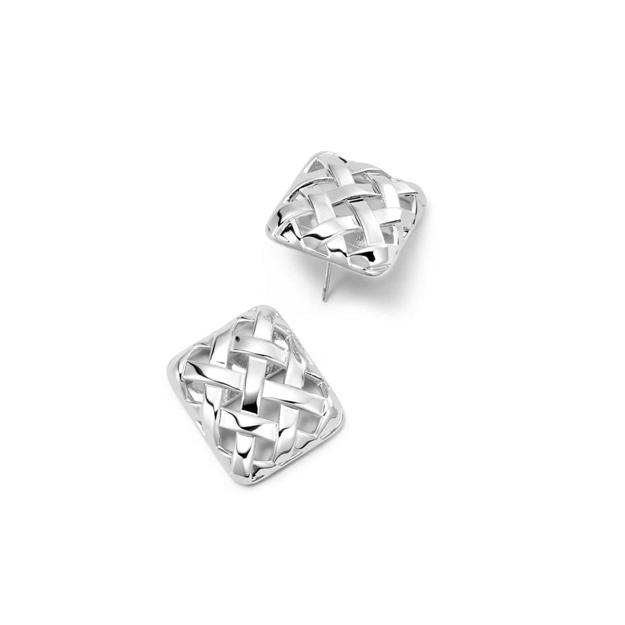 Polly Mini Woven Studs - Silver