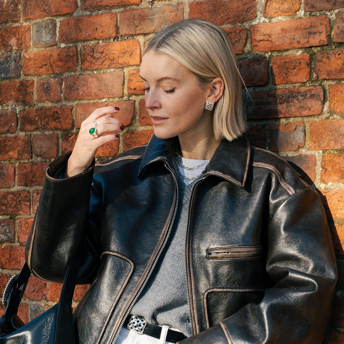 Polly Mini Woven Studs - Silver