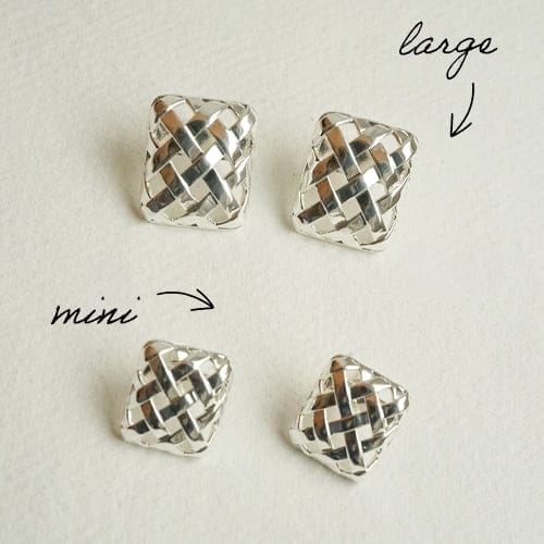 Polly Mini Woven Studs - Silver