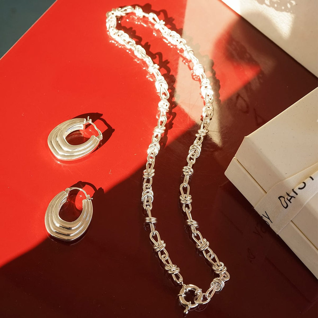Polly Knot Chain Necklace - Silver