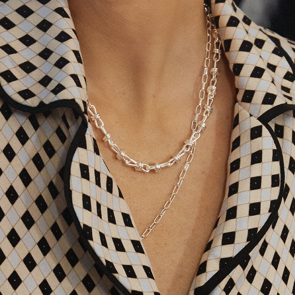 Polly Knot Chain Necklace - Silver