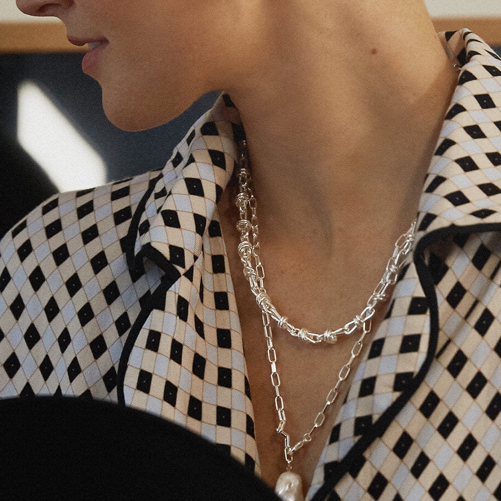 Polly Knot Chain Necklace - Silver