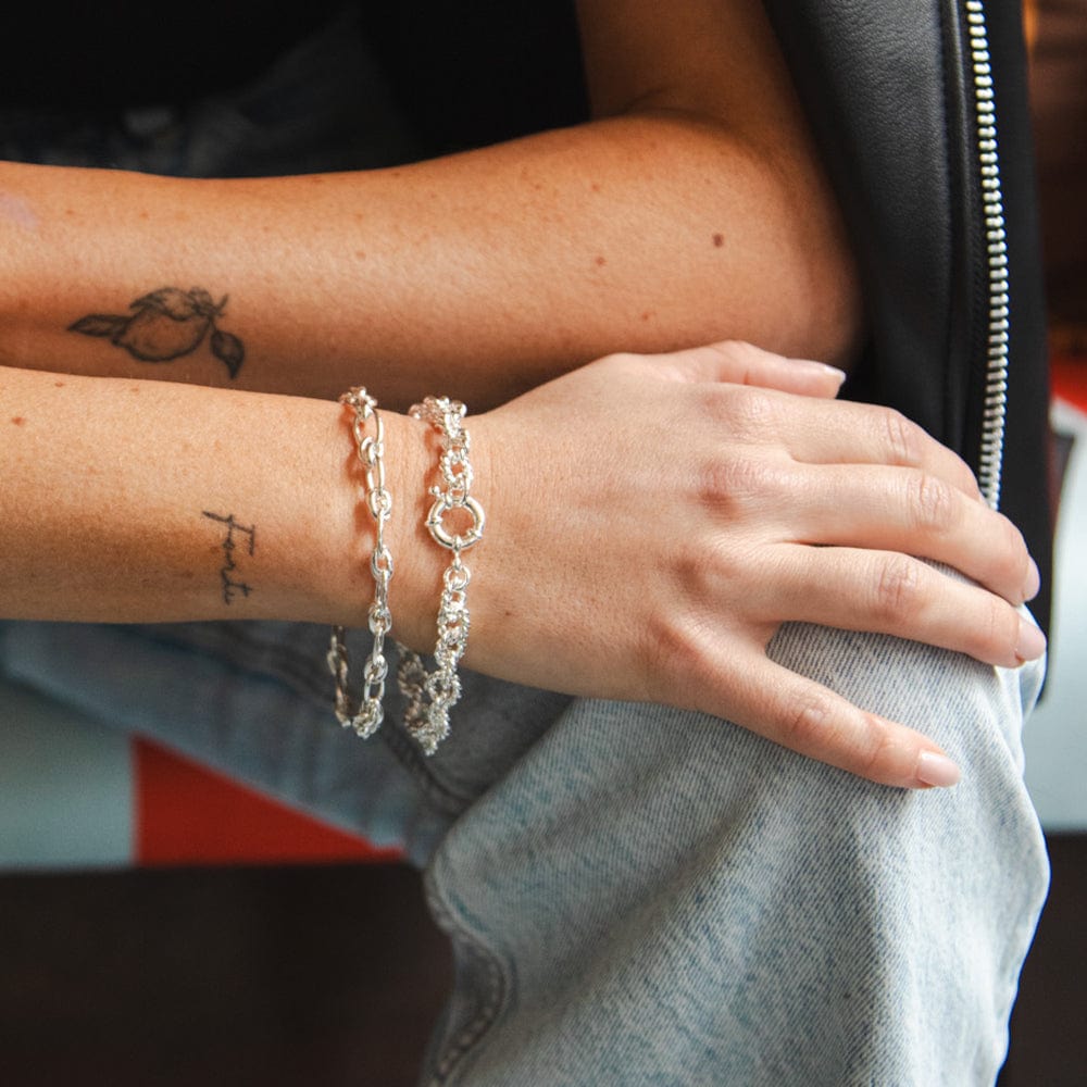 Polly Vintage Link Bracelet - Silver