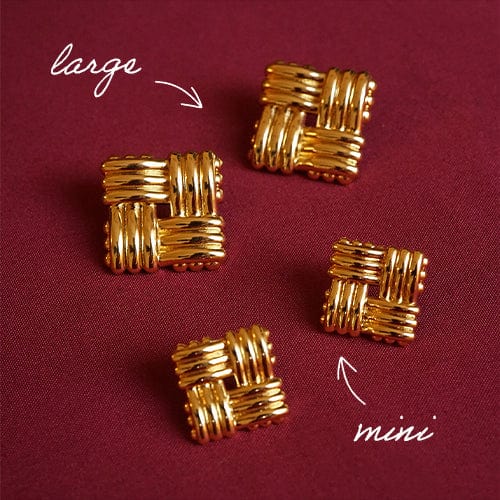 Polly Mini Lattice Stud Earrings - Gold