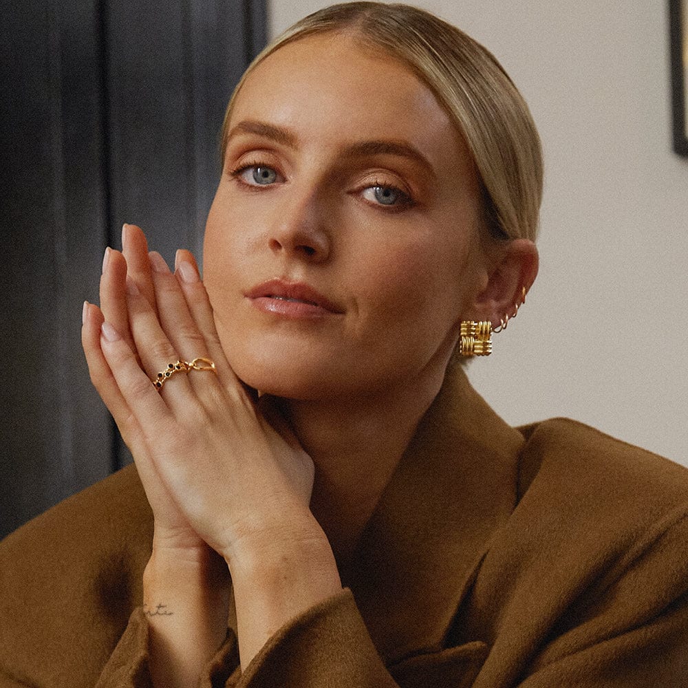 Polly Mini Lattice Stud Earrings - Gold