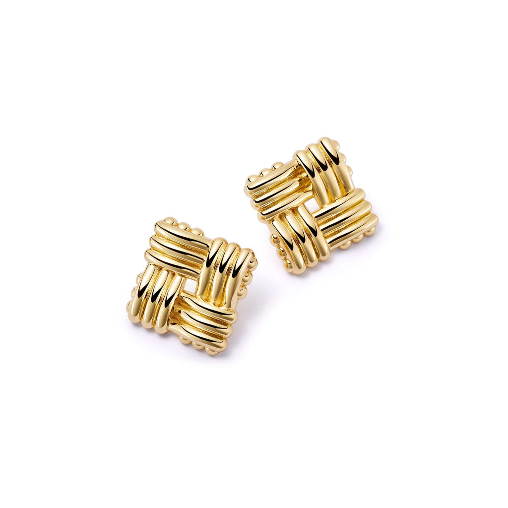 Polly Mini Lattice Stud Earrings - Gold