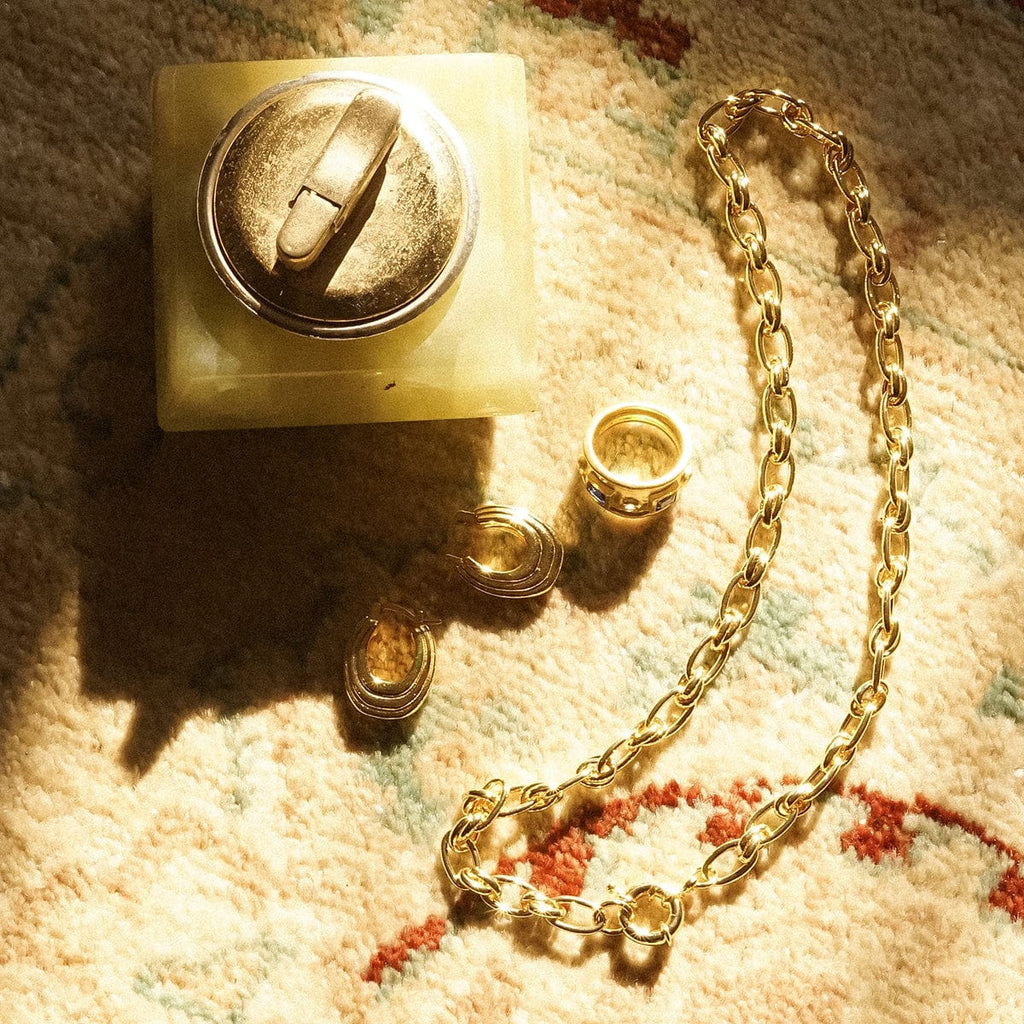 Polly Vintage Link Chain Necklace - Gold