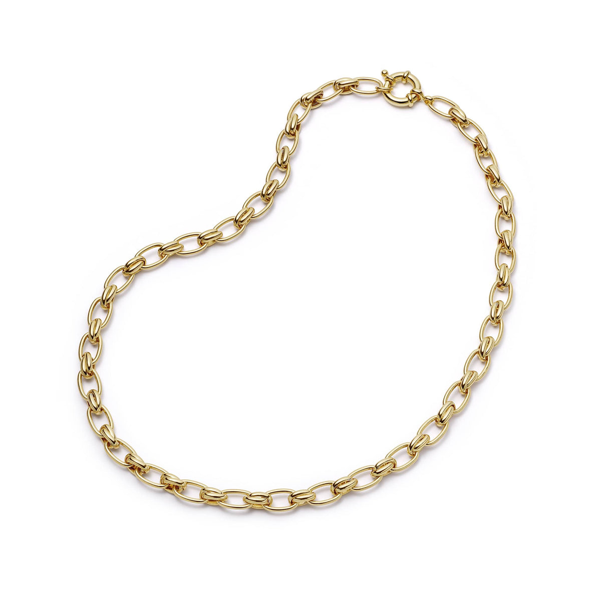 Polly Vintage Link Chain Necklace - Gold