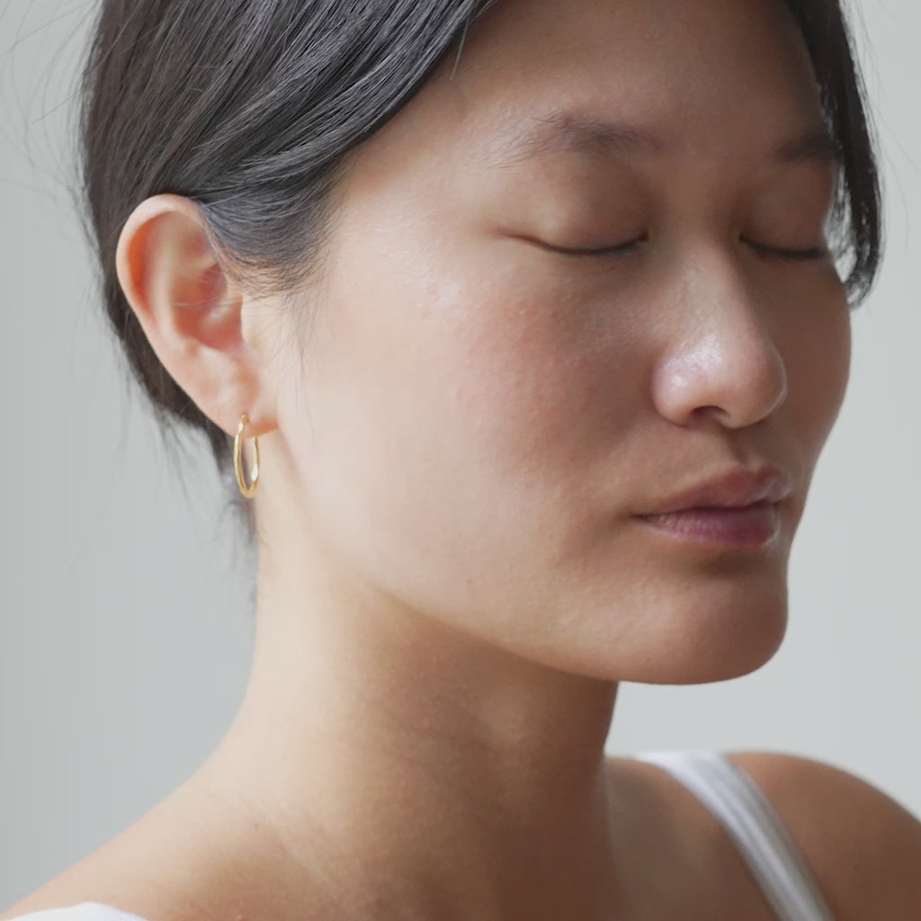 Hoop Earrings, Organic Arena Small, Gold-Plated