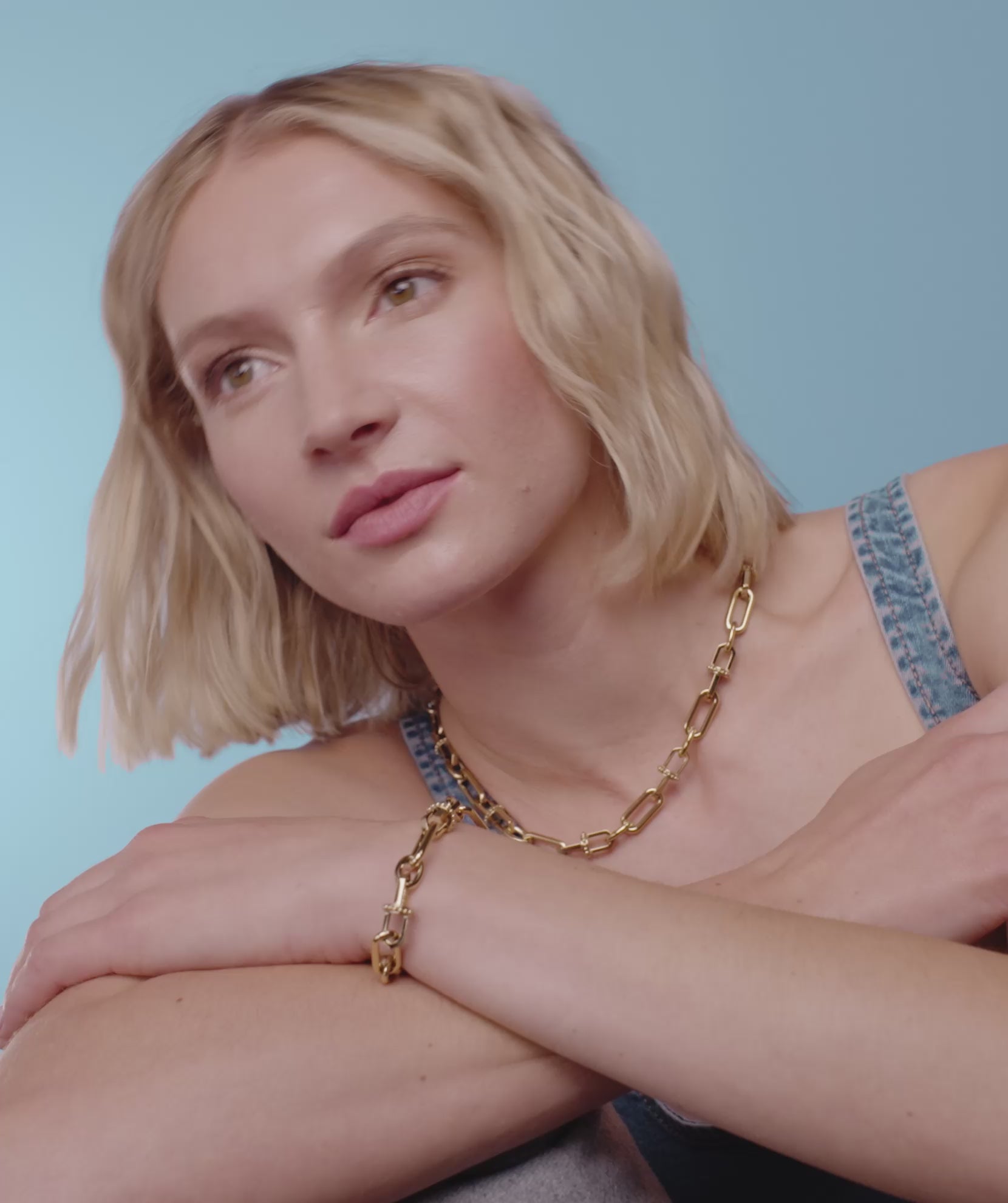 Anchor Link Gold Plated Necklace