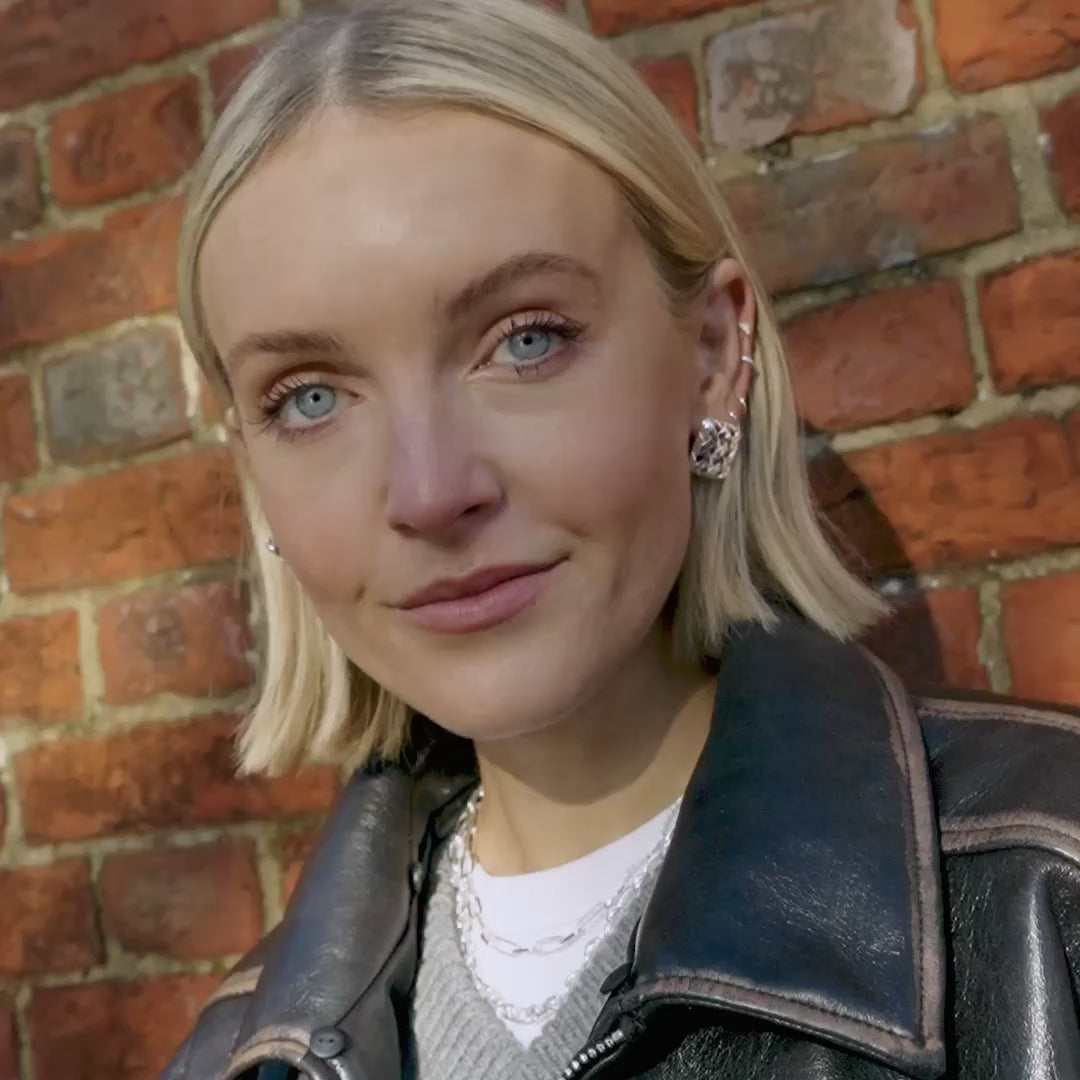 Polly Mini Woven Studs - Silver