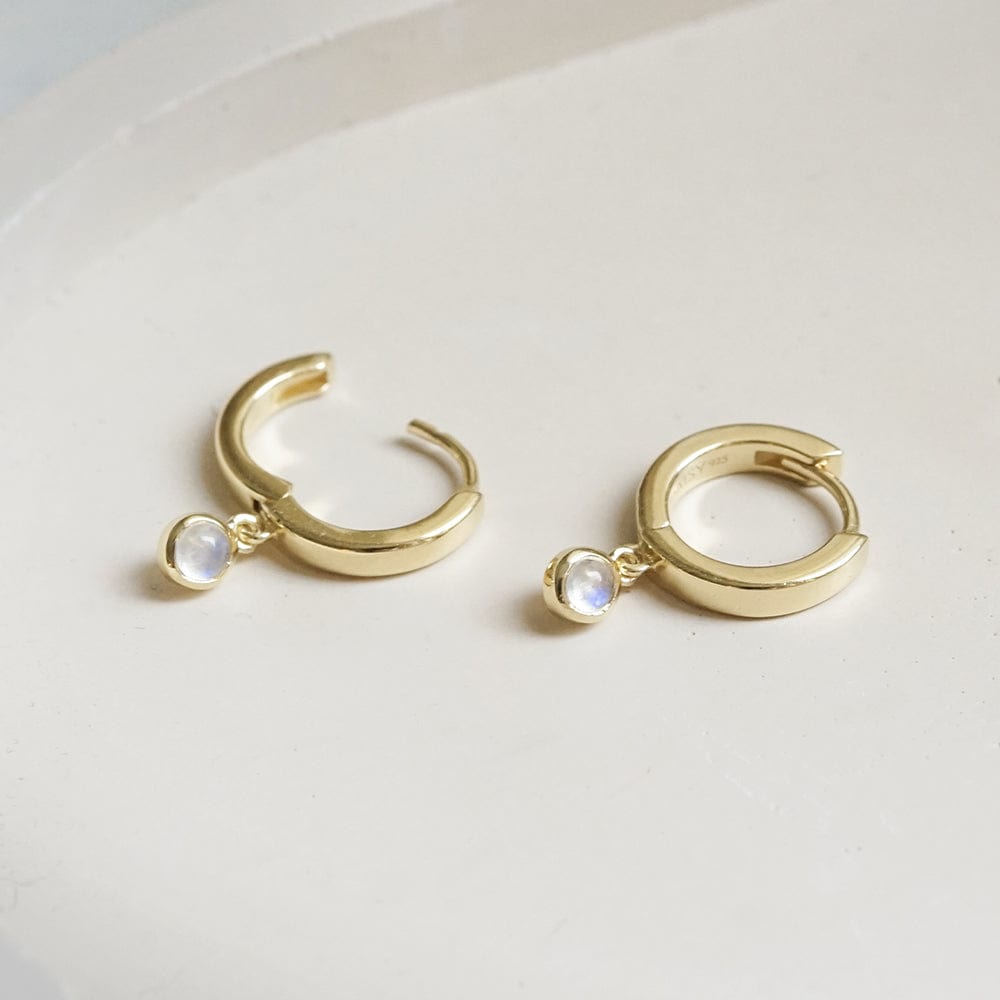 Rainbow Moonstone Healing Huggies - Gold